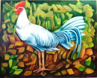 Coq blanc II 76 x 60 